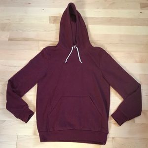Mens American Apparel Burgundy Red Pullover Hoodie